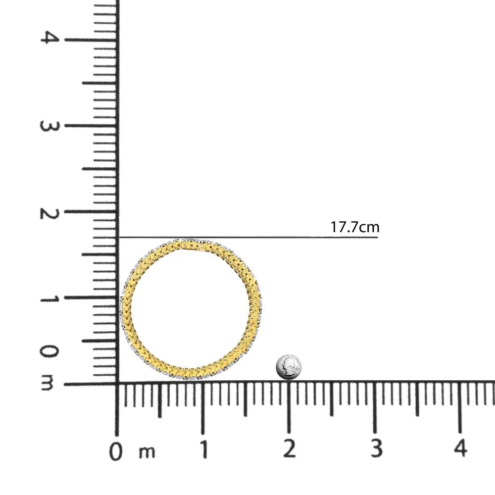 10k Yellow Gold 10 Ctw 1/3 Cttw Alternating Coco Color and White Diamond 5 Row Tennis Bracelet (brown/h-i Si1-si2