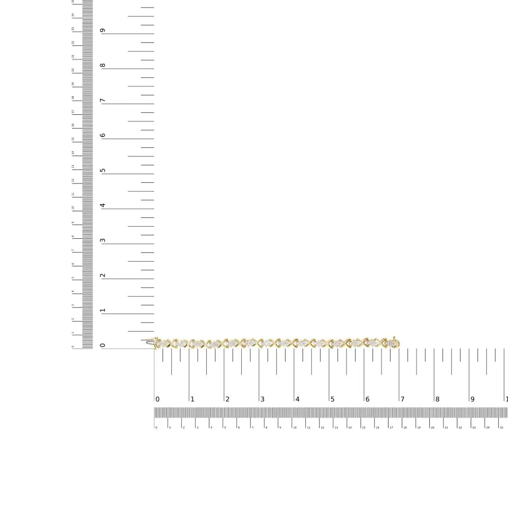 10k Yellow Gold 2.00 Cttw Diamond Cluster and Alternating ?X’ Link Bracelet (i-j Color I3 Clarity) - 7’’ - Fine