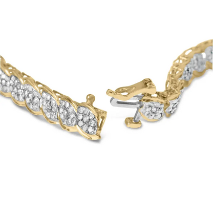 10k Yellow Gold 2.00 Cttw Round-cut Diamond Link 7.5’’ Bracelet (j-k Color I2-i3 Clarity) - Fine Jewelry us Direct