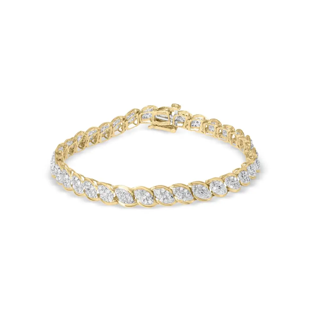 10k Yellow Gold 2.00 Cttw Round-cut Diamond Link 7.5’’ Bracelet (j-k Color I2-i3 Clarity) - Fine Jewelry us Direct