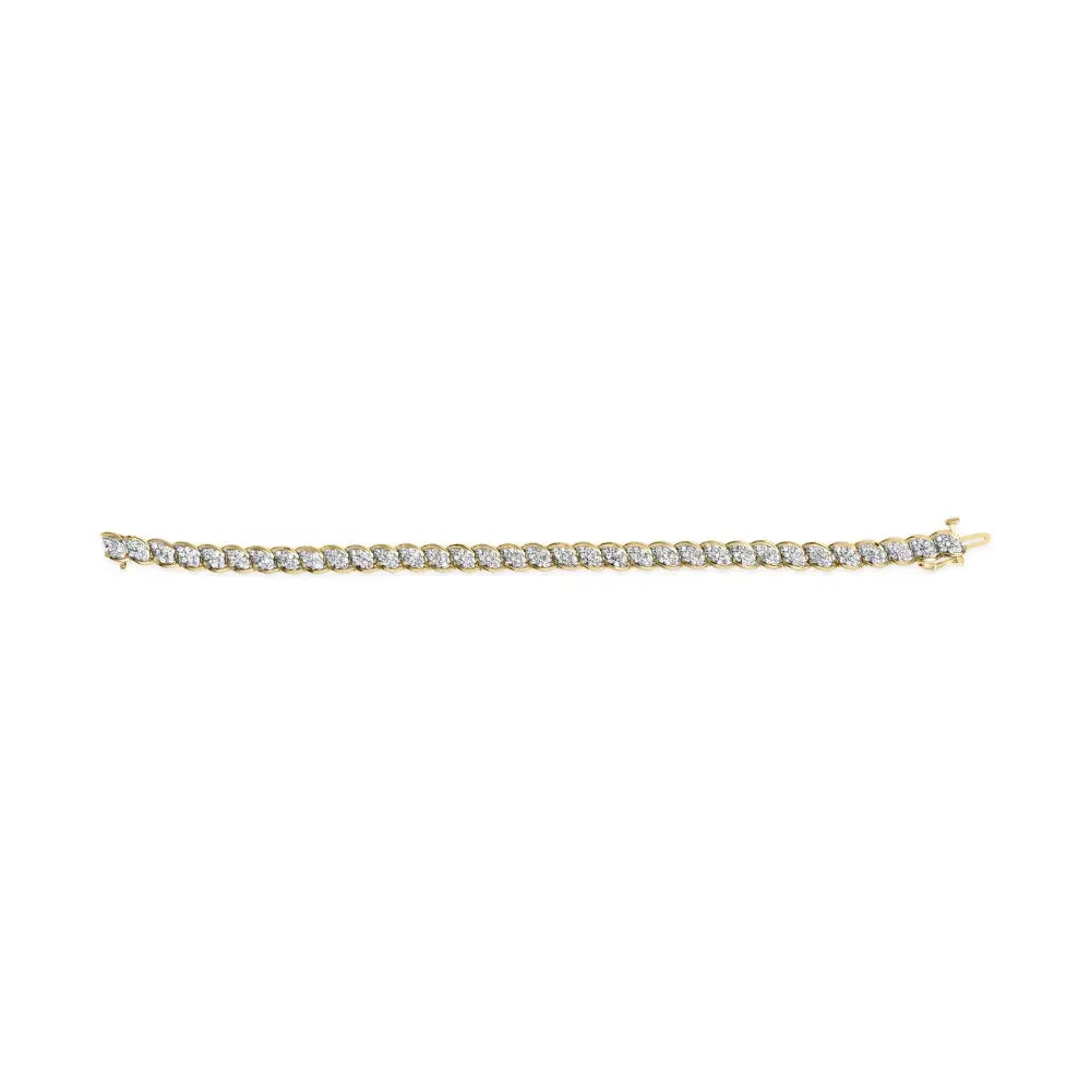 10k Yellow Gold 2.00 Cttw Round-cut Diamond Link 7.5’’ Bracelet (j-k Color I2-i3 Clarity) - Fine Jewelry us Direct