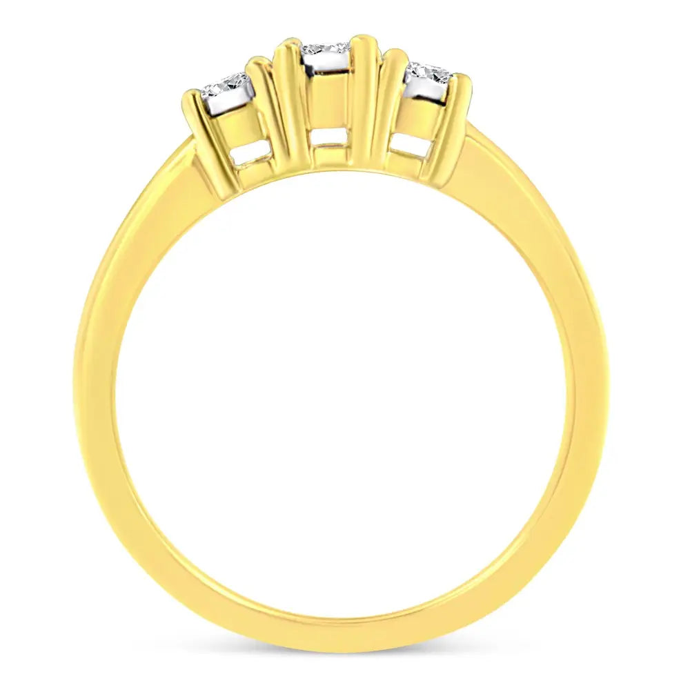 10k Yellow Gold 3.0 Cttw Diamond Eight-row Bypass Crossover Statement Band Ring (h-i Color I2-i3 Clarity) - Fine