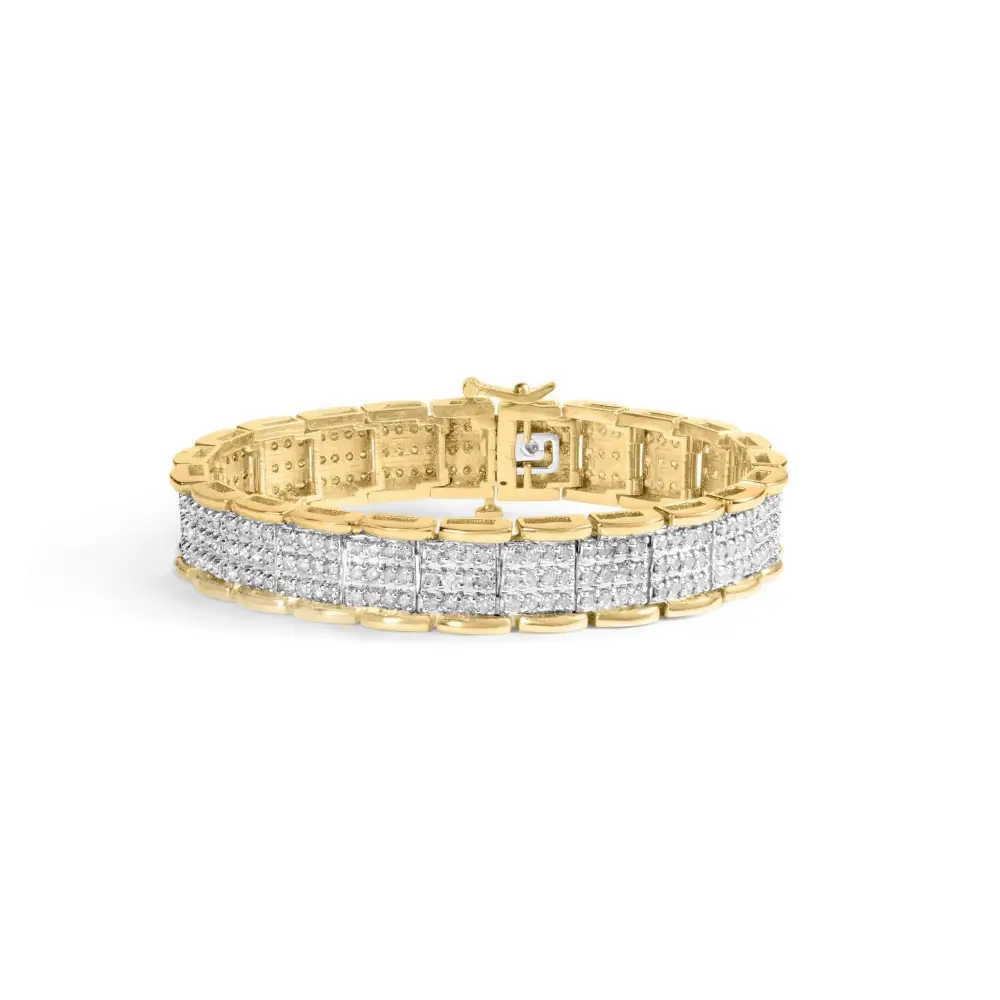 10k Yellow Gold 5.00 Cttw Round-cut Diamond Link 7’’ Bracelet (j-k Color I1-i2 Clarity) - Fine Jewelry us Direct