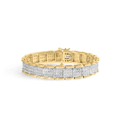 10k Yellow Gold 5.00 Cttw Round-cut Diamond Link 7’’ Bracelet (j-k Color I1-i2 Clarity) - Fine Jewelry us Direct