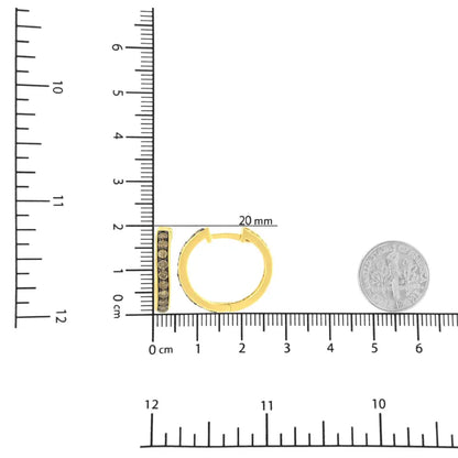 10k Yellow Gold and Black Rhodium Plated 1.0 Cttw Round-cut Diamond Hoop Earrings (champagne Color I1-i2 Clarity)