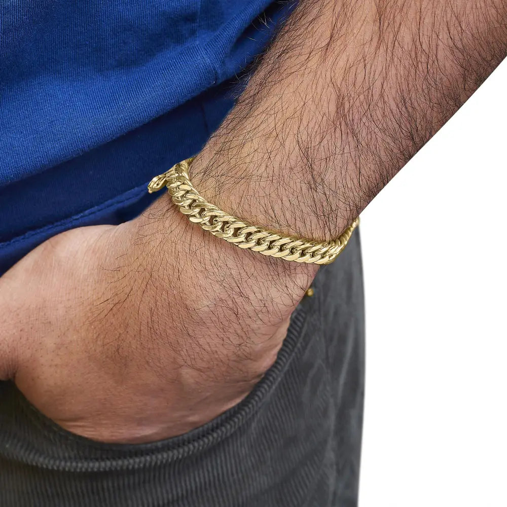 10k Yellow Gold Cuban Link Bracelet - 8.5 Inches - Fine Jewelry us Direct