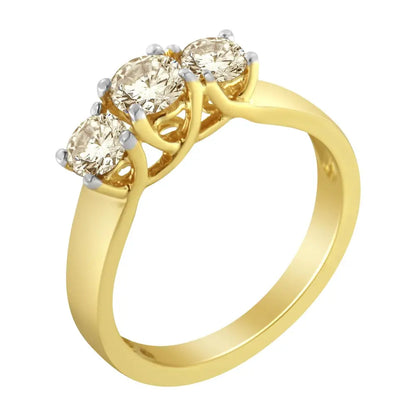 10k Yellow Gold Diamond 3-stone Ring (1 Cttw J-k Color I1-i2 Clarity) - Fine Jewelry us Direct