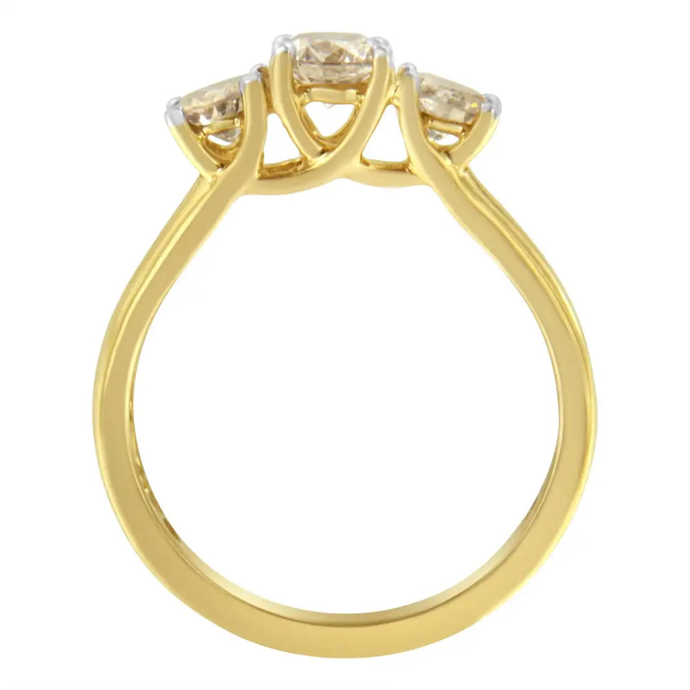 10k Yellow Gold Diamond 3-stone Ring (1 Cttw J-k Color I1-i2 Clarity) - Fine Jewelry us Direct