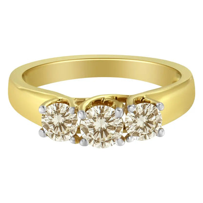 10k Yellow Gold Diamond 3-stone Ring (1 Cttw J-k Color I1-i2 Clarity) - Fine Jewelry us Direct