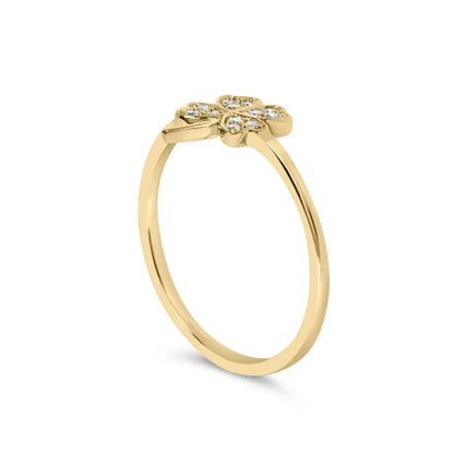 10k Yellow Gold Diamond Accent 4 Leaf Clover Ring (h-i Color I1-i2 Clarity) - Fine Jewelry us Direct