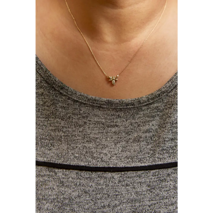 10k Yellow Gold Diamond Accented Bumble Bee Pendant 18’’ Inch Necklace (h-i Color I1-i2 Clarity) - Fine Jewelry