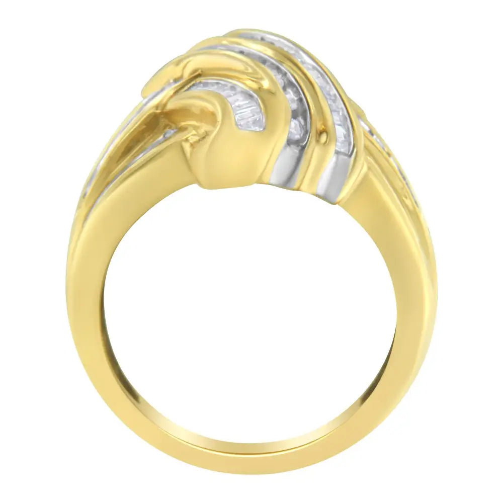 10k Yellow Gold Diamond Bypass Ring (1.0 Cttw H-i Color I2-i3 Clarity) - 6.5 - Fine Jewelry us Direct