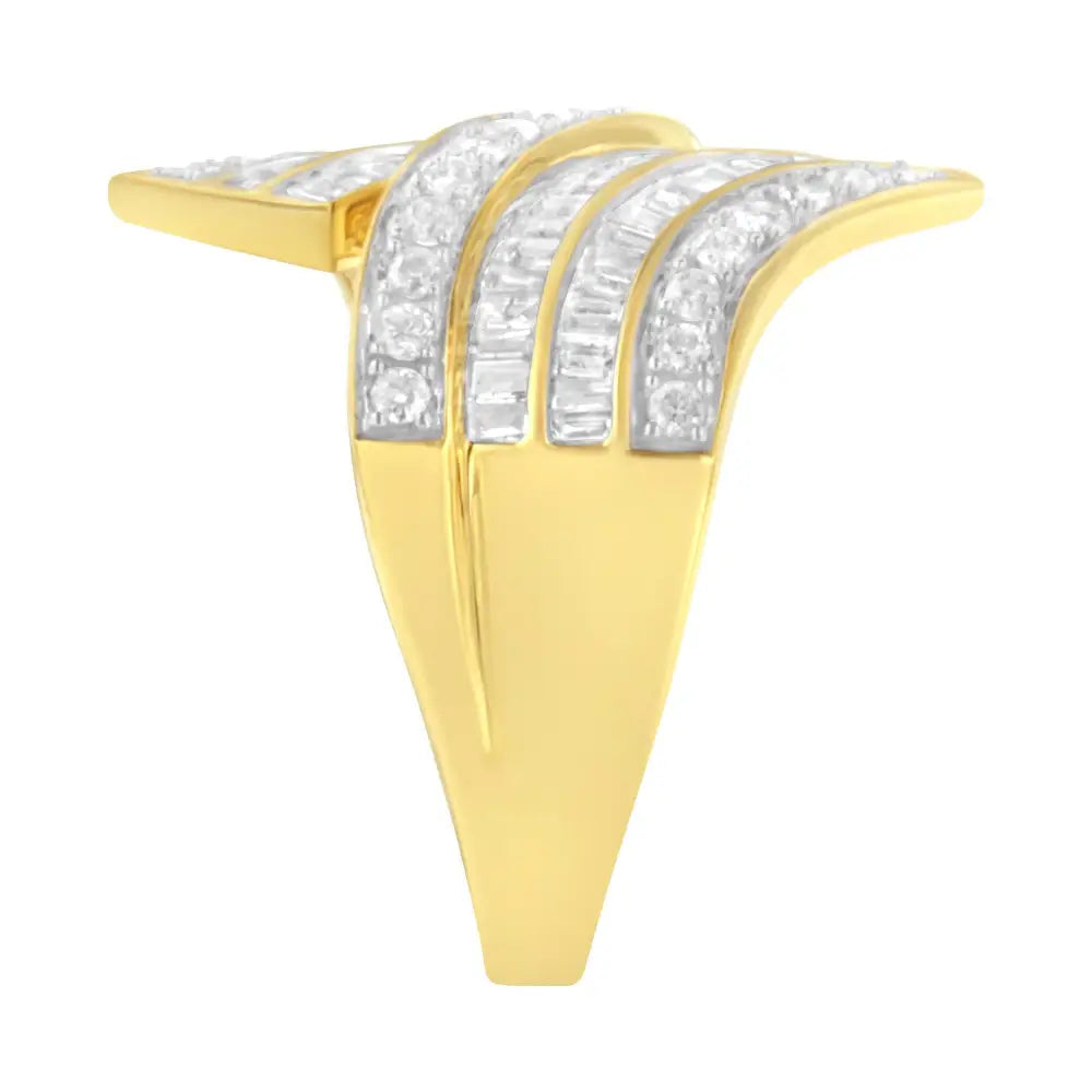 10k Yellow Gold Diamond Bypass Ring (1 1/7 Cttw I-j Color I1-i2 Clarity) - Fine Jewelry us Direct