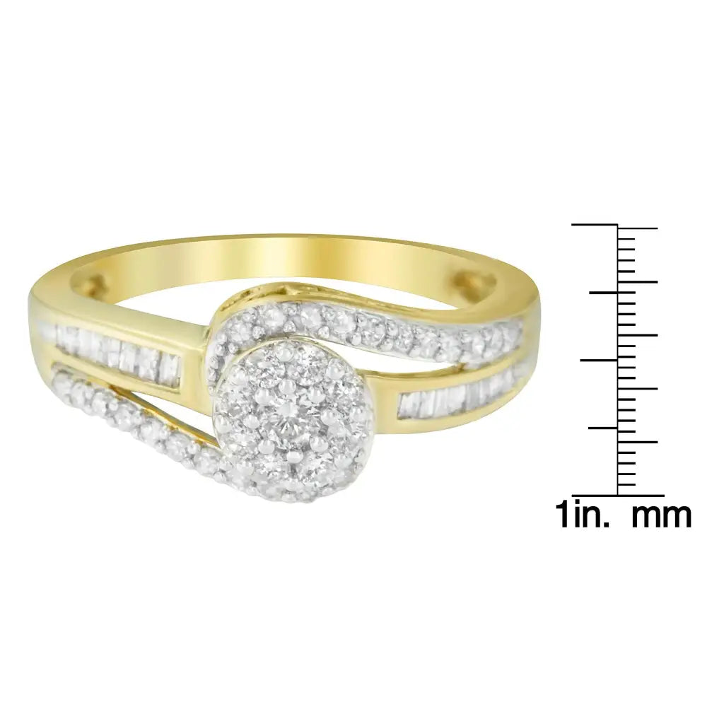 10k Yellow Gold Diamond Cluster Ring (1/2 Cttw I-j Color I2-i3 Clarity) - Fine Jewelry us Direct