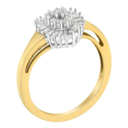 10k Yellow Gold Diamond Cluster Ring (1/4 Cttw I-j Color I2-i3 Clarity) - Fine Jewelry us Direct