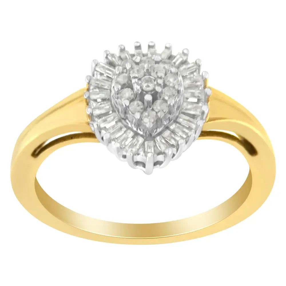 10k Yellow Gold Diamond Cluster Ring (1/4 Cttw I-j Color I2-i3 Clarity) - Fine Jewelry us Direct