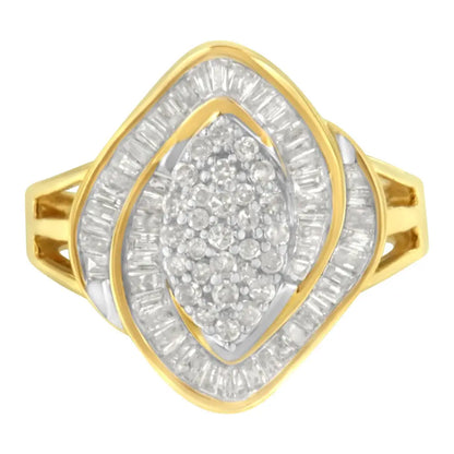 10k Yellow Gold Diamond Cluster Ring (3/4 Cttw J-k Color I2-i3 Clarity) - Fine Jewelry us Direct