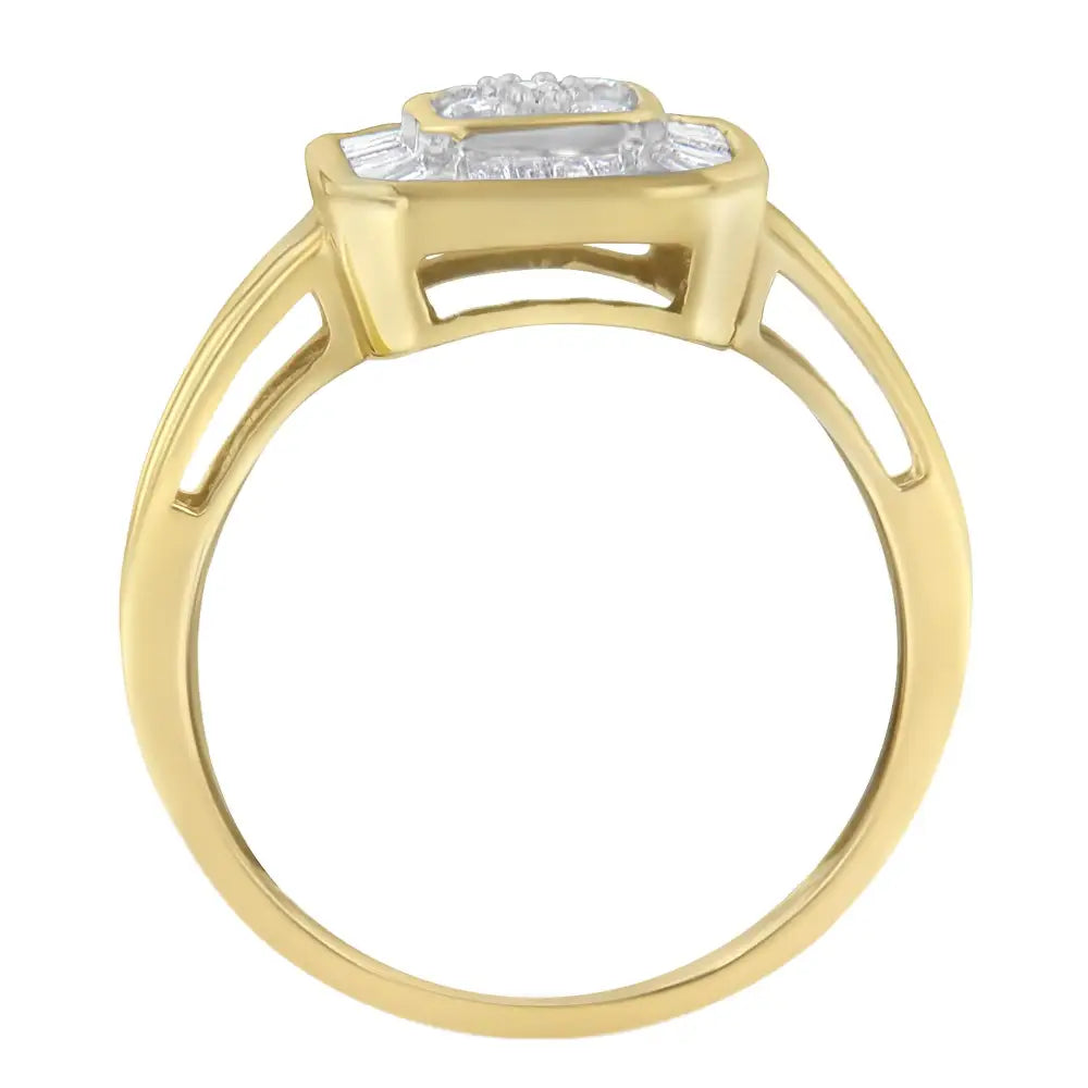 10k Yellow Gold Diamond Cocktail Ring (1/2 Cttw I-j Color Si2-i1 Clarity) - Fine Jewelry us Direct