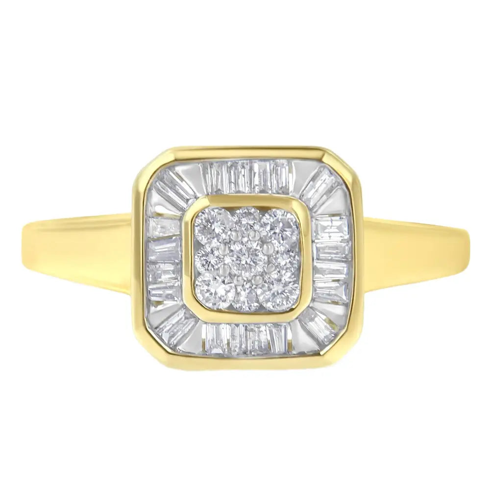 10k Yellow Gold Diamond Cocktail Ring (1/2 Cttw I-j Color Si2-i1 Clarity) - Fine Jewelry us Direct