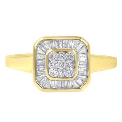 10k Yellow Gold Diamond Cocktail Ring (1/2 Cttw I-j Color Si2-i1 Clarity) - Fine Jewelry us Direct