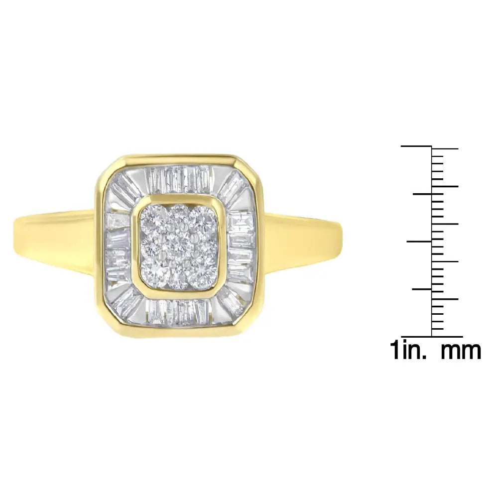 10k Yellow Gold Diamond Cocktail Ring (1/2 Cttw I-j Color Si2-i1 Clarity) - Fine Jewelry us Direct