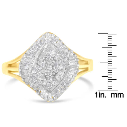 10k Yellow Gold Diamond Cocktail Ring (1/2 Cttw J-k Color I2-i3 Clarity) - Fine Jewelry us Direct