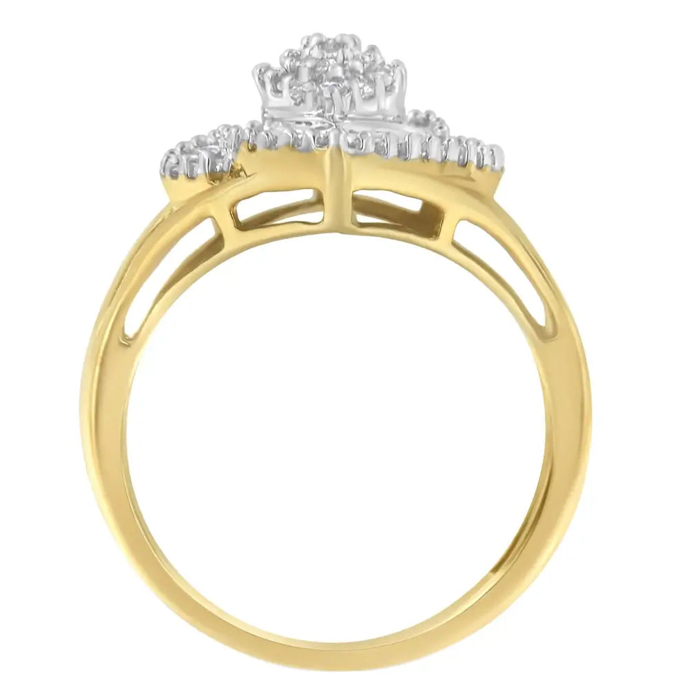 10k Yellow Gold Diamond Cocktail Ring (1/2 Cttw J-k Color I2-i3 Clarity) - Fine Jewelry us Direct