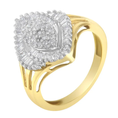 10k Yellow Gold Diamond Cocktail Ring (1/2 Cttw J-k Color I2-i3 Clarity) - Fine Jewelry us Direct