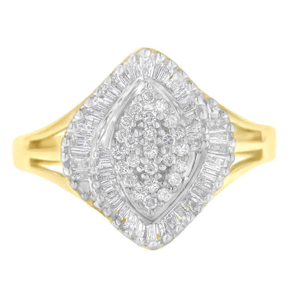 10k Yellow Gold Diamond Cocktail Ring (1/2 Cttw J-k Color I2-i3 Clarity) - Fine Jewelry us Direct