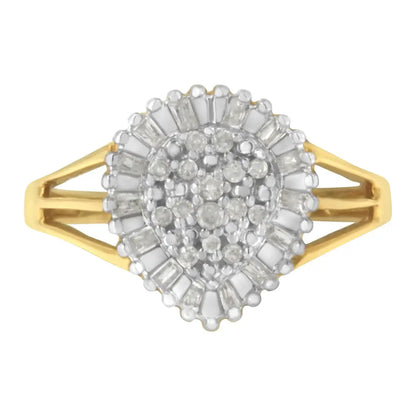 10k Yellow Gold Diamond Cocktail Ring (1/4 Cttw I-j Color I3 Clarity) - Fine Jewelry us Direct