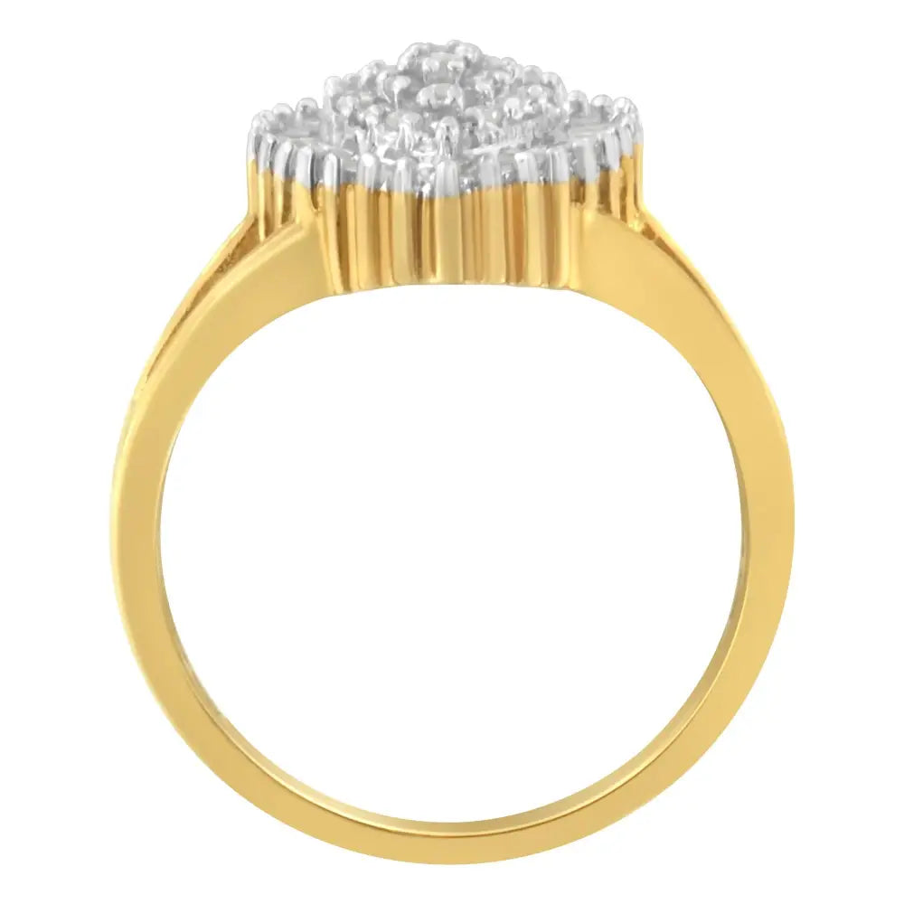 10k Yellow Gold Diamond Cocktail Ring (1/4 Cttw I-j Color I3 Clarity) - Fine Jewelry us Direct