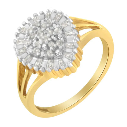 10k Yellow Gold Diamond Cocktail Ring (1/4 Cttw I-j Color I3 Clarity) - Fine Jewelry us Direct