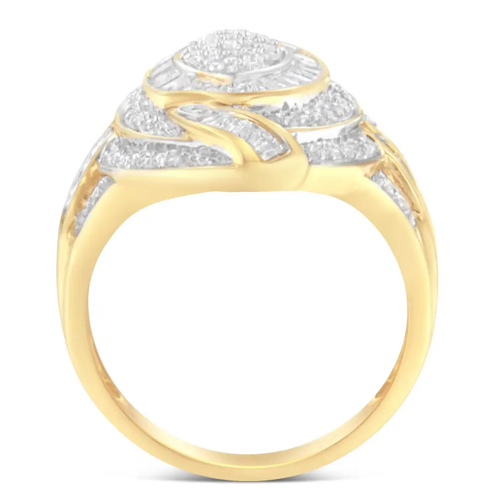 10k Yellow Gold Diamond Cocktail Ring (1 Cttw I-j Color I2-i3 Clarity) - Fine Jewelry us Direct