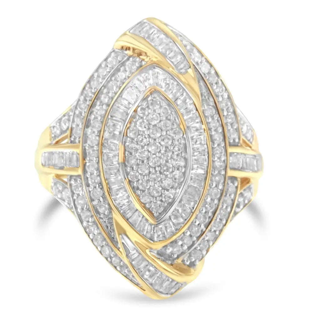 10k Yellow Gold Diamond Cocktail Ring (1 Cttw I-j Color I2-i3 Clarity) - Fine Jewelry us Direct