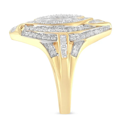 10k Yellow Gold Diamond Cocktail Ring (1 Cttw I-j Color I2-i3 Clarity) - Fine Jewelry us Direct