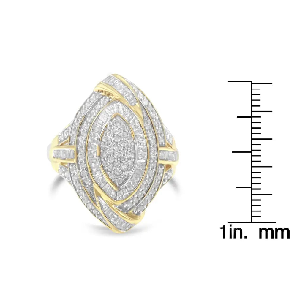 10k Yellow Gold Diamond Cocktail Ring (1 Cttw I-j Color I2-i3 Clarity) - Fine Jewelry us Direct