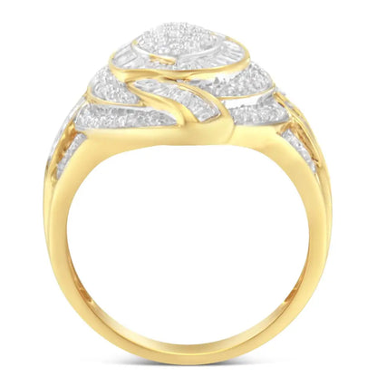 10k Yellow Gold Diamond Cocktail Ring (1 Cttw I-j Color I2-i3 Clarity) - Fine Jewelry us Direct