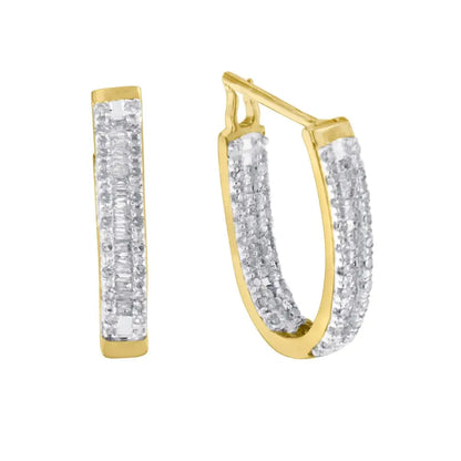 10k Yellow Gold Diamond Hoop Earrings (1 Cttw I-j Color I1-i2 Clarity) - Fine Jewelry us Direct