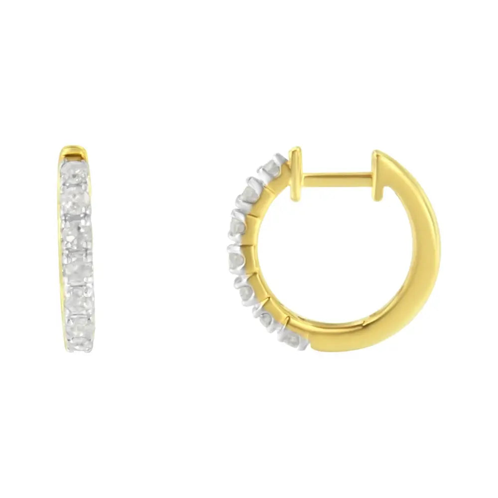 10k Yellow Gold Diamond Huggy Earring (1/2 Cttw I-j Color I2-i3 Clarity) - Fine Jewelry us Direct