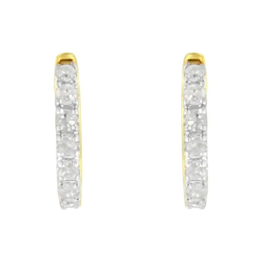 10k Yellow Gold Diamond Huggy Earring (1/2 Cttw I-j Color I2-i3 Clarity) - Fine Jewelry us Direct