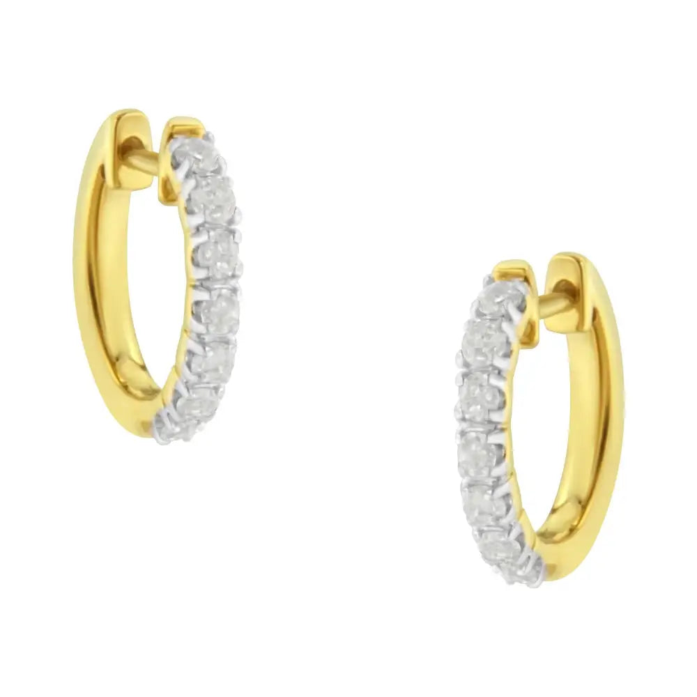 10k Yellow Gold Diamond Huggy Earring (1/2 Cttw I-j Color I2-i3 Clarity) - Fine Jewelry us Direct