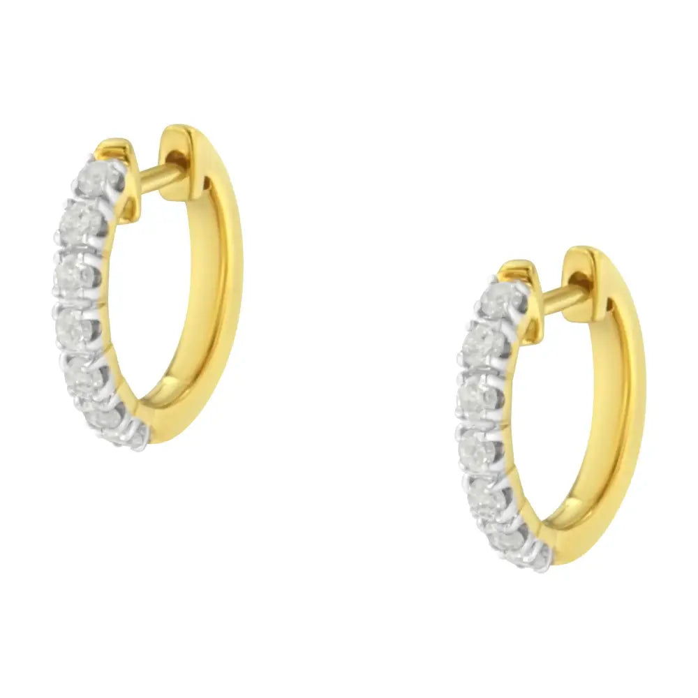 10k Yellow Gold Diamond Huggy Earring (1/2 Cttw I-j Color I2-i3 Clarity) - Fine Jewelry us Direct