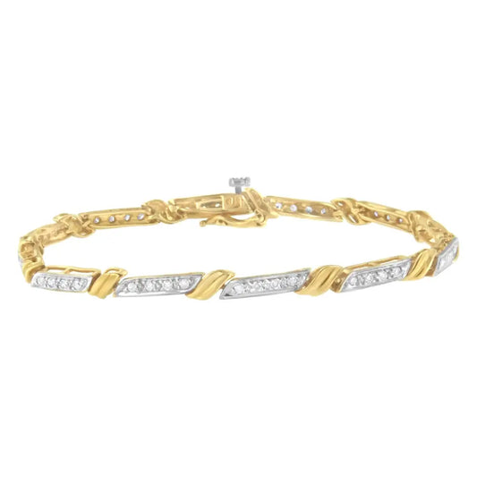 10k Yellow Gold Diamond Link Bracelet (1/2 Cttw I-j Color I2-i3 Clarity) - Fine Jewelry us Direct