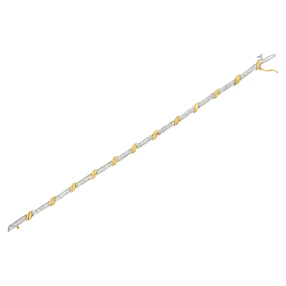 10k Yellow Gold Diamond Link Bracelet (1/2 Cttw I-j Color I2-i3 Clarity) - Fine Jewelry us Direct