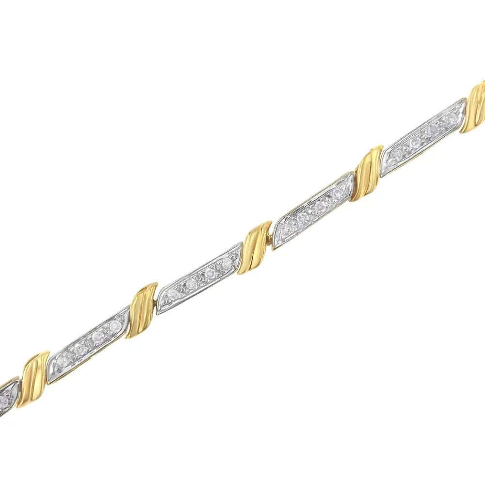 10k Yellow Gold Diamond Link Bracelet (1/2 Cttw I-j Color I2-i3 Clarity) - Fine Jewelry us Direct