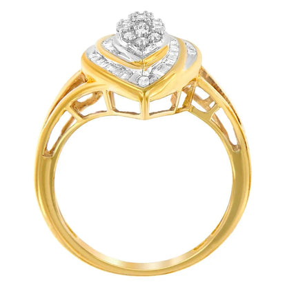 10k Yellow Gold Diamond Oval Cluster Ring (1/2 Cttw I-j Color I2-i3 Clarity) - Fine Jewelry us Direct