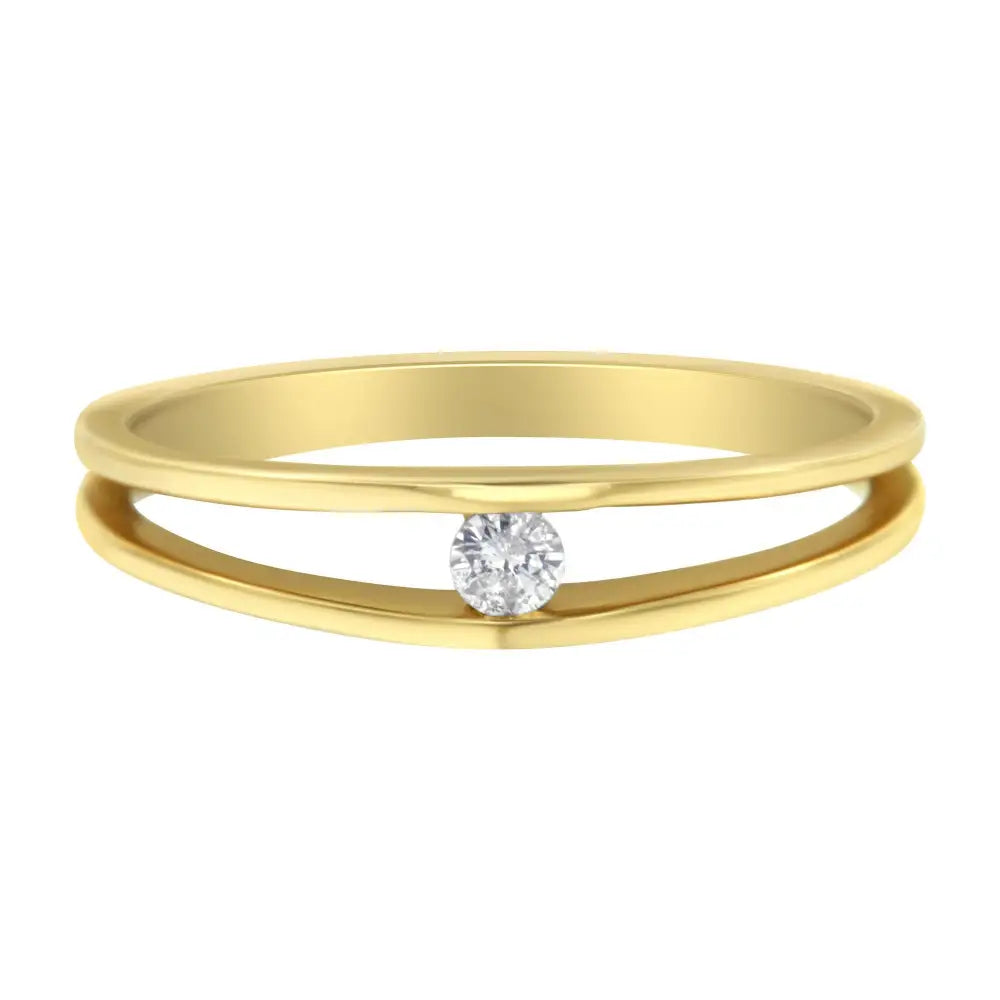 10k Yellow Gold Diamond Promise Ring (1/10 Cttw H-i Color I1-i2 Clarity) - Fine Jewelry us Direct