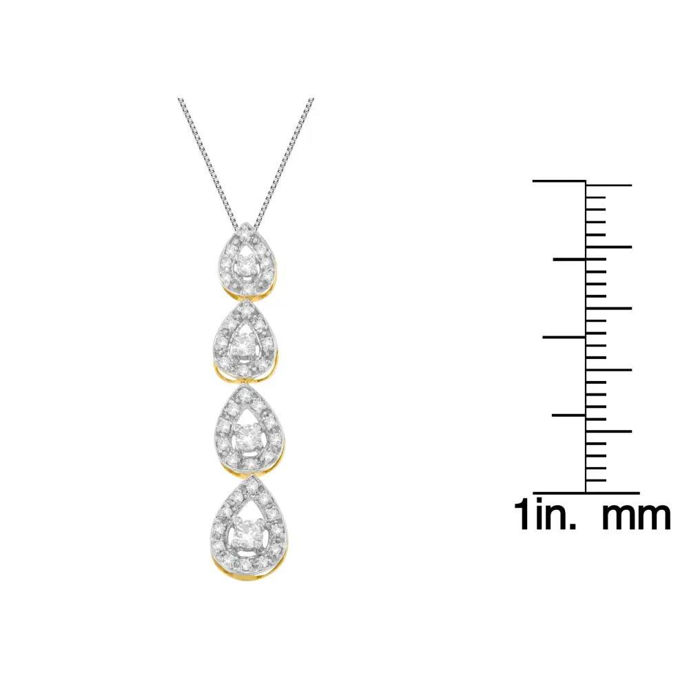 10k Yellow Gold Diamond Tears of Love Drop Pendant Necklace (0.5 Cttw H-i Color I1-i2 Clarity) - Fine Jewelry us Direct