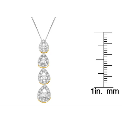 10k Yellow Gold Diamond Tears of Love Drop Pendant Necklace (0.5 Cttw H-i Color I1-i2 Clarity) - Fine Jewelry us Direct