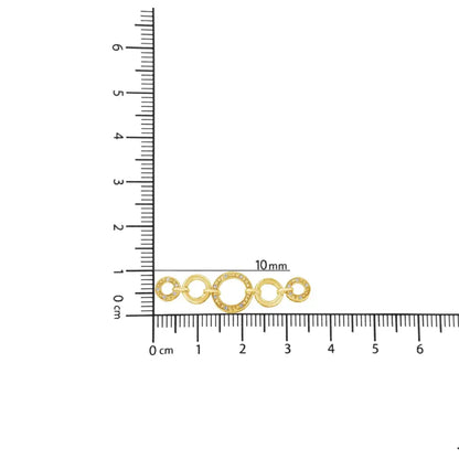 10k Yellow Gold Over.925 Sterling Silver Diamond Accented Graduated Infinity Open Circle 6”-9” Adjustable Bolo